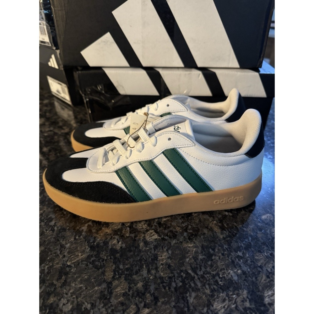 Adidas‎ BARREDA Men's Shoes White Black Green JR1323 Sneakers Mens Sz 6.5 Lady 8
